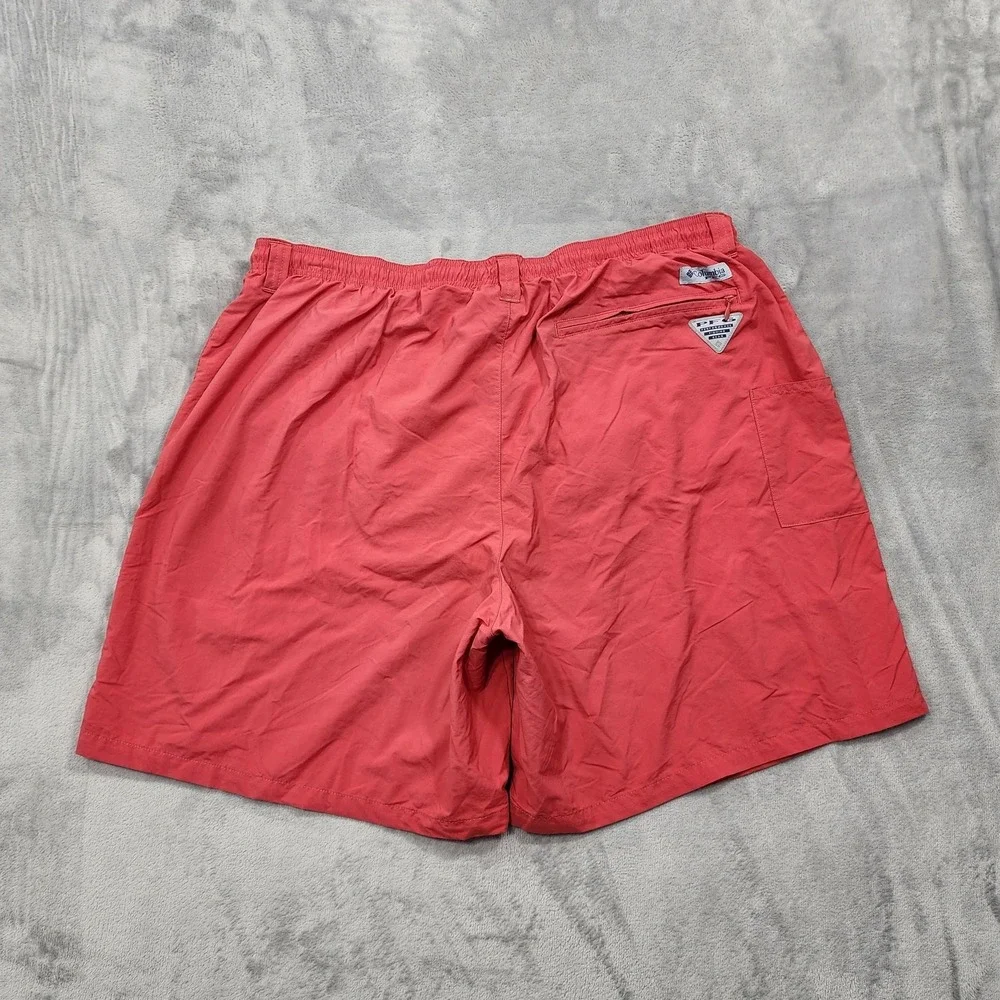 Columbia PFG Swim Trunks Mens 2XL Red‎ Omni-Shade Lined Fishing Shorts Quick Dry